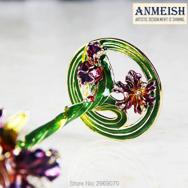 Роскошные Вина Стекло Hand Made эмали золотой Ирис художественный Дизайн-Хрусталь 220