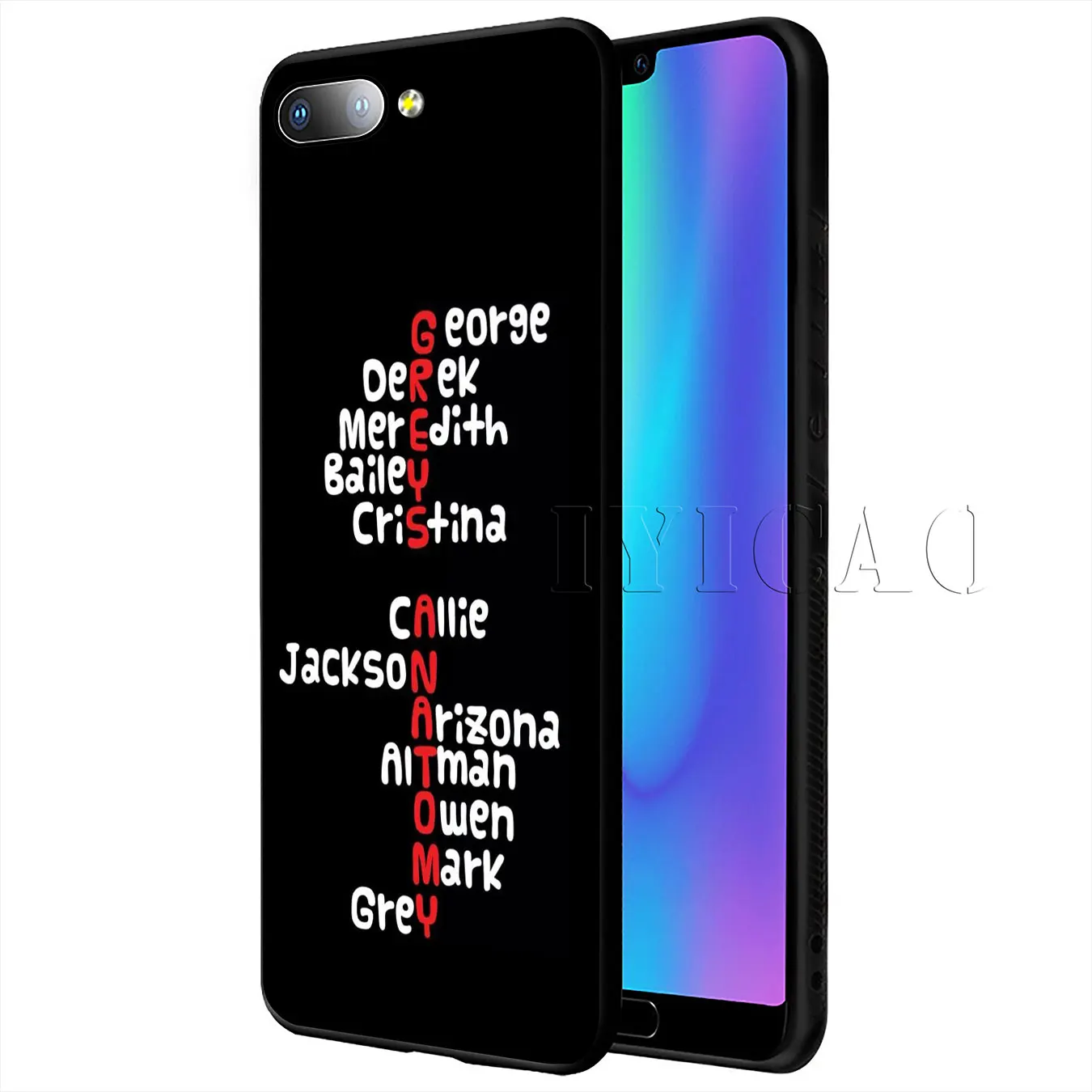 Лидер продаж мягкий чехол IYICAO по анатомии greys для Huawei P20 Pro P10 P8 P9 P30 Lite Mini 2017 P Smart 2019