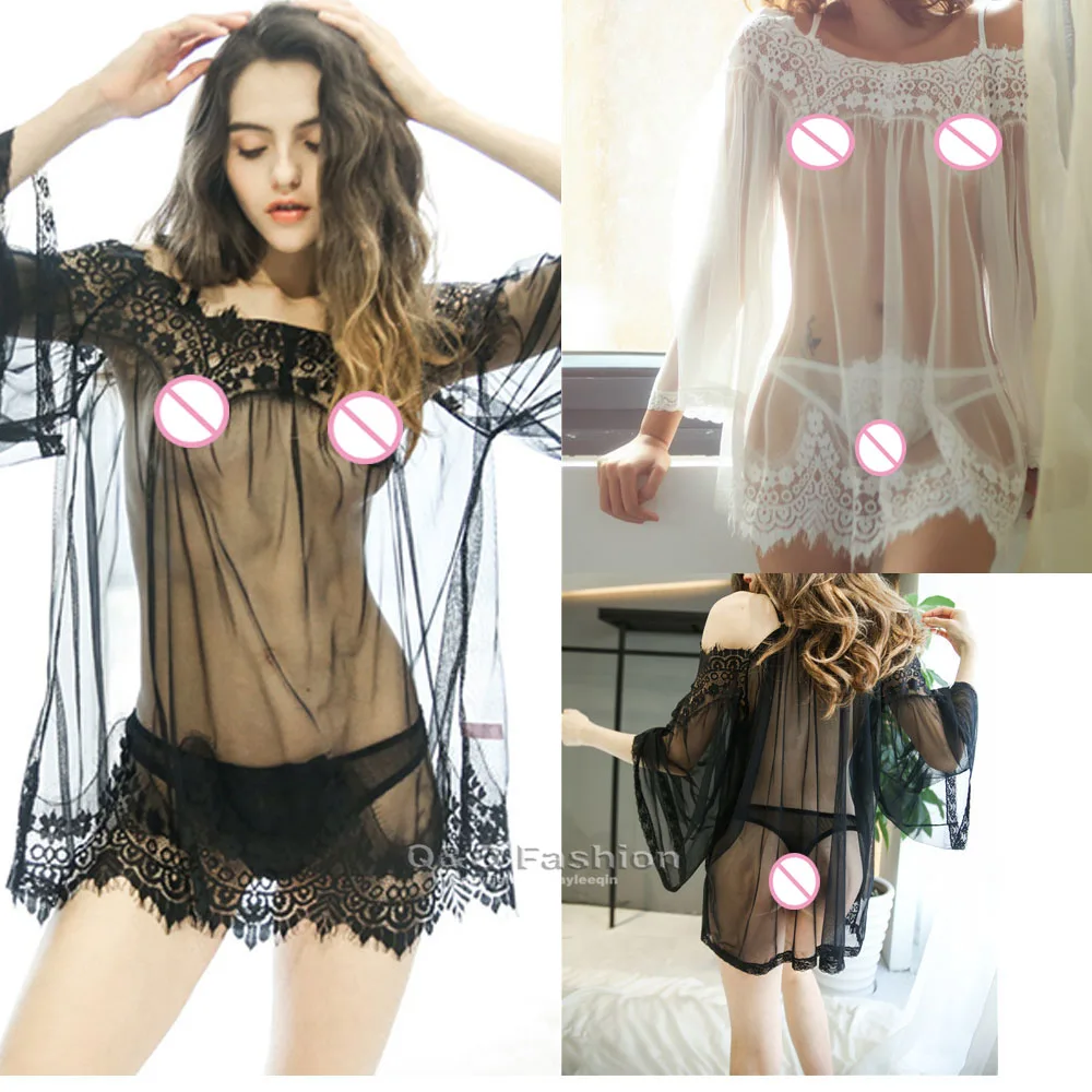 Сексуальное кружевное платье Babydoll Эротическое нижнее белье из тюля с кружевом