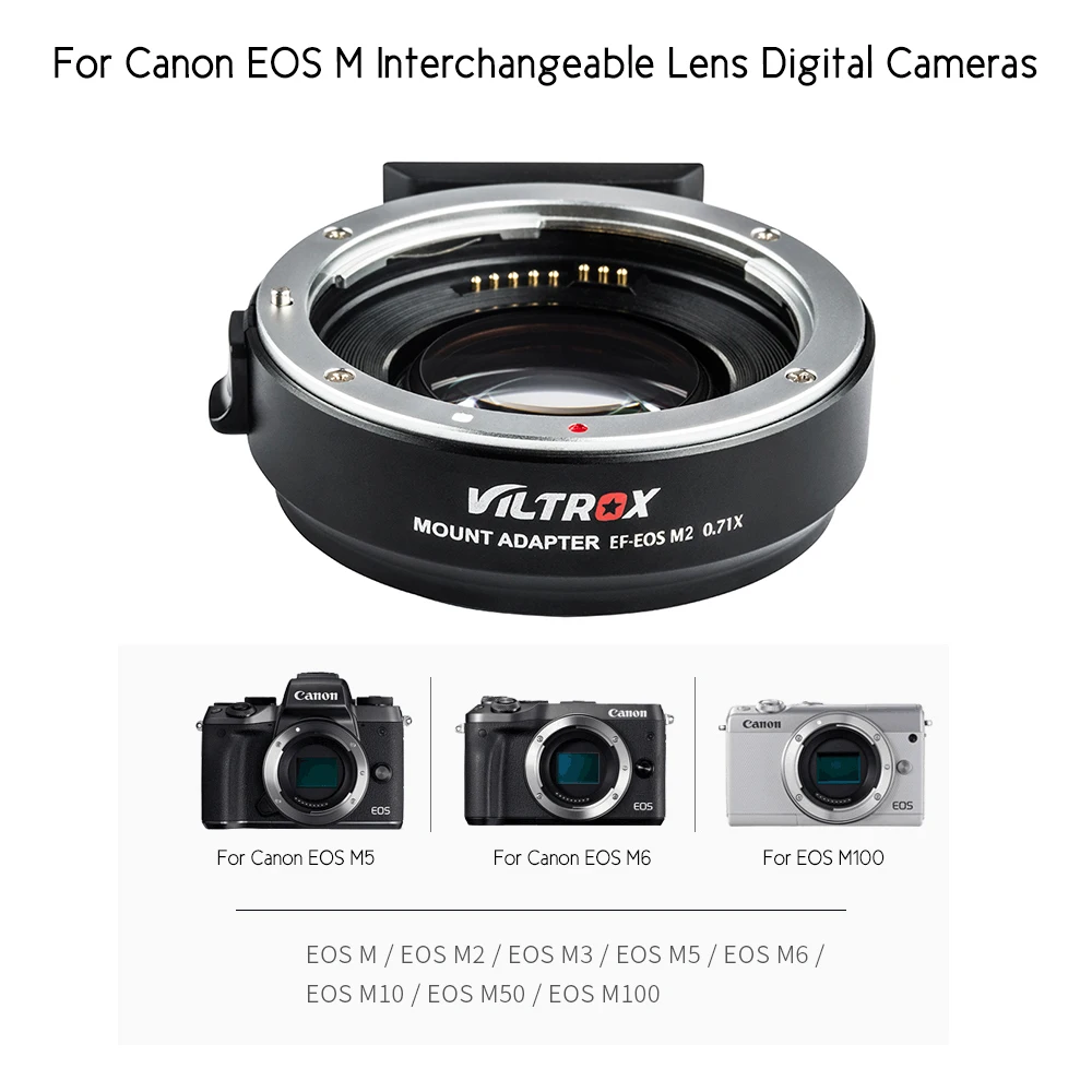 Viltrox EF EOS M2 адаптер для усиления фокусного расстояния с автофокусом 0.71x Canon mount lens to