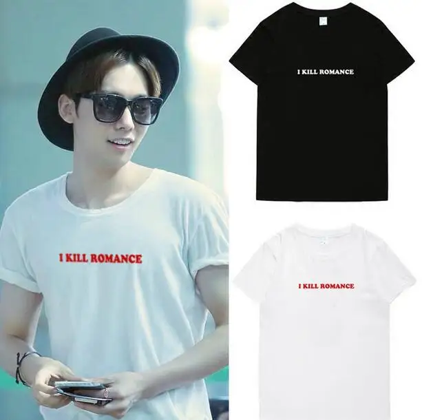 Летний стиль winner JinWoo same i kill романтическая печать унисекс простая свободная