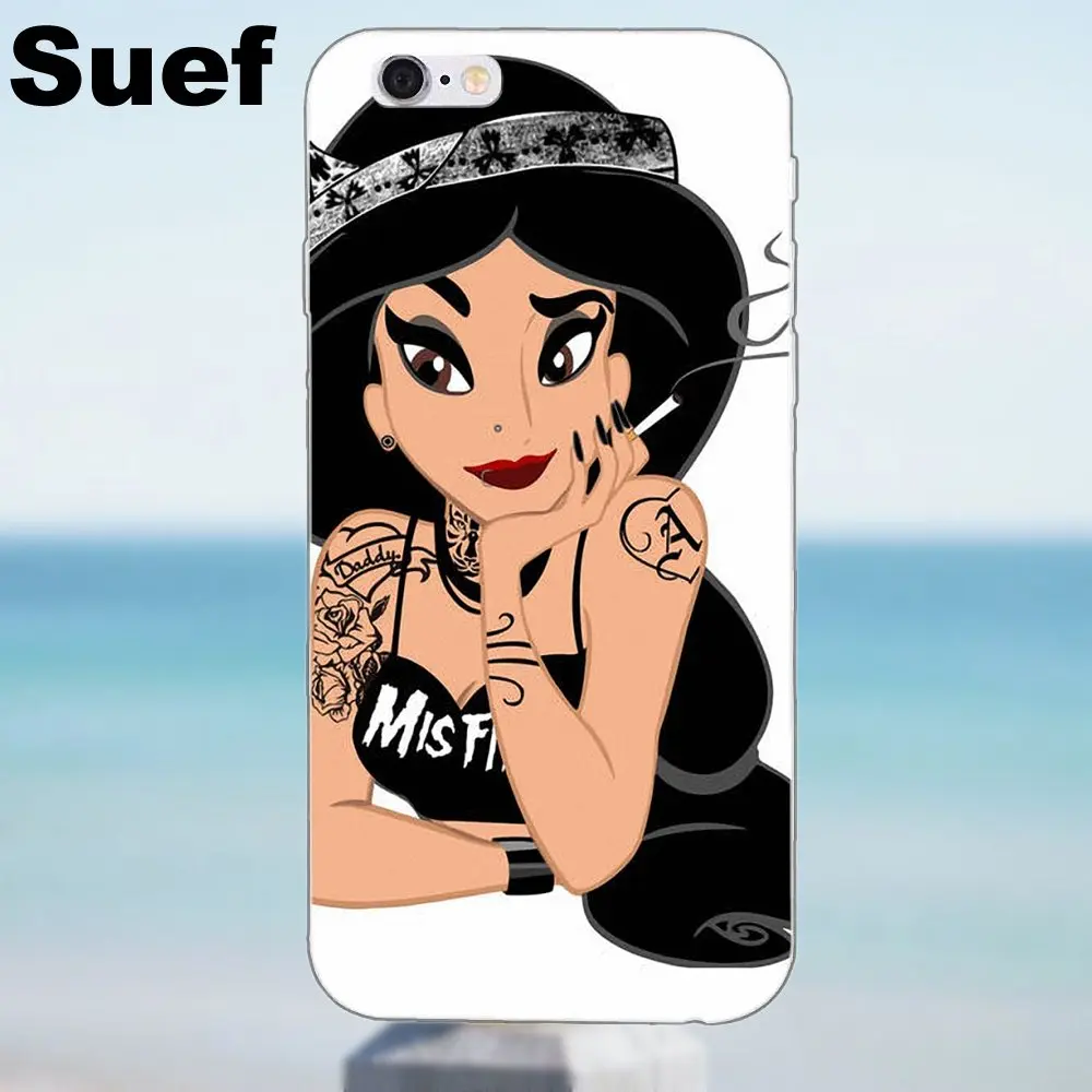 Suef панк жасминовая принцесса ТПУ оптовая продажа для iPhone X 4 4S 5 5S 5C SE 6 6S 7 8 Plus Galaxy A3 A5