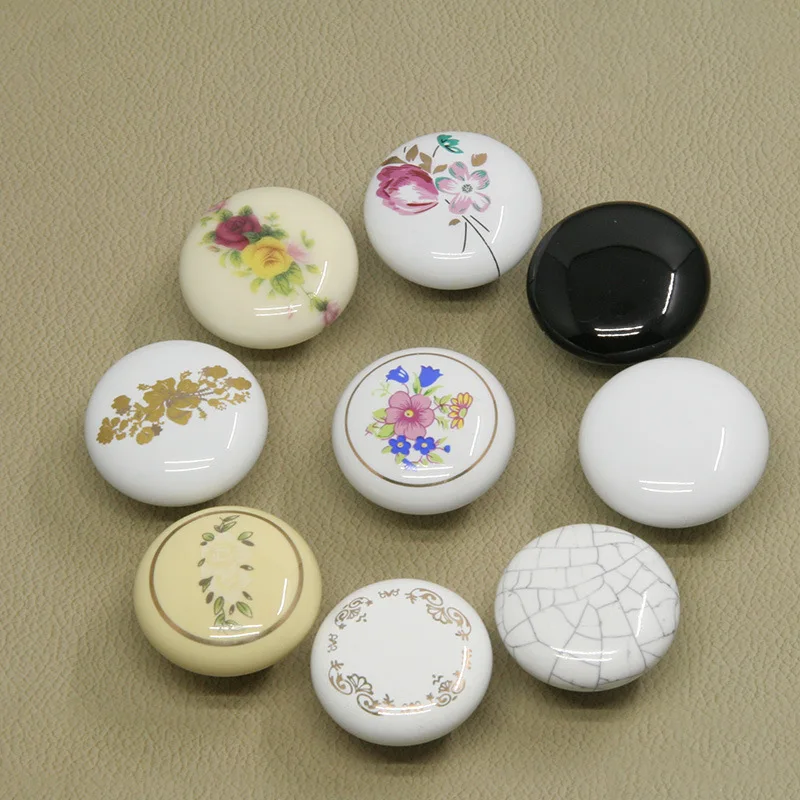 1 шт. креативная круглая керамическая ручка двери ящик для шкафа кухонная мебель