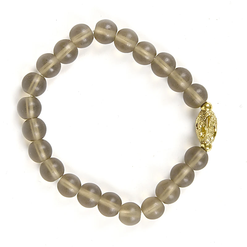 Ретро мода натуральный коричневый Гладкий Круглый Кристалл с мм 7*12 золотой кулон