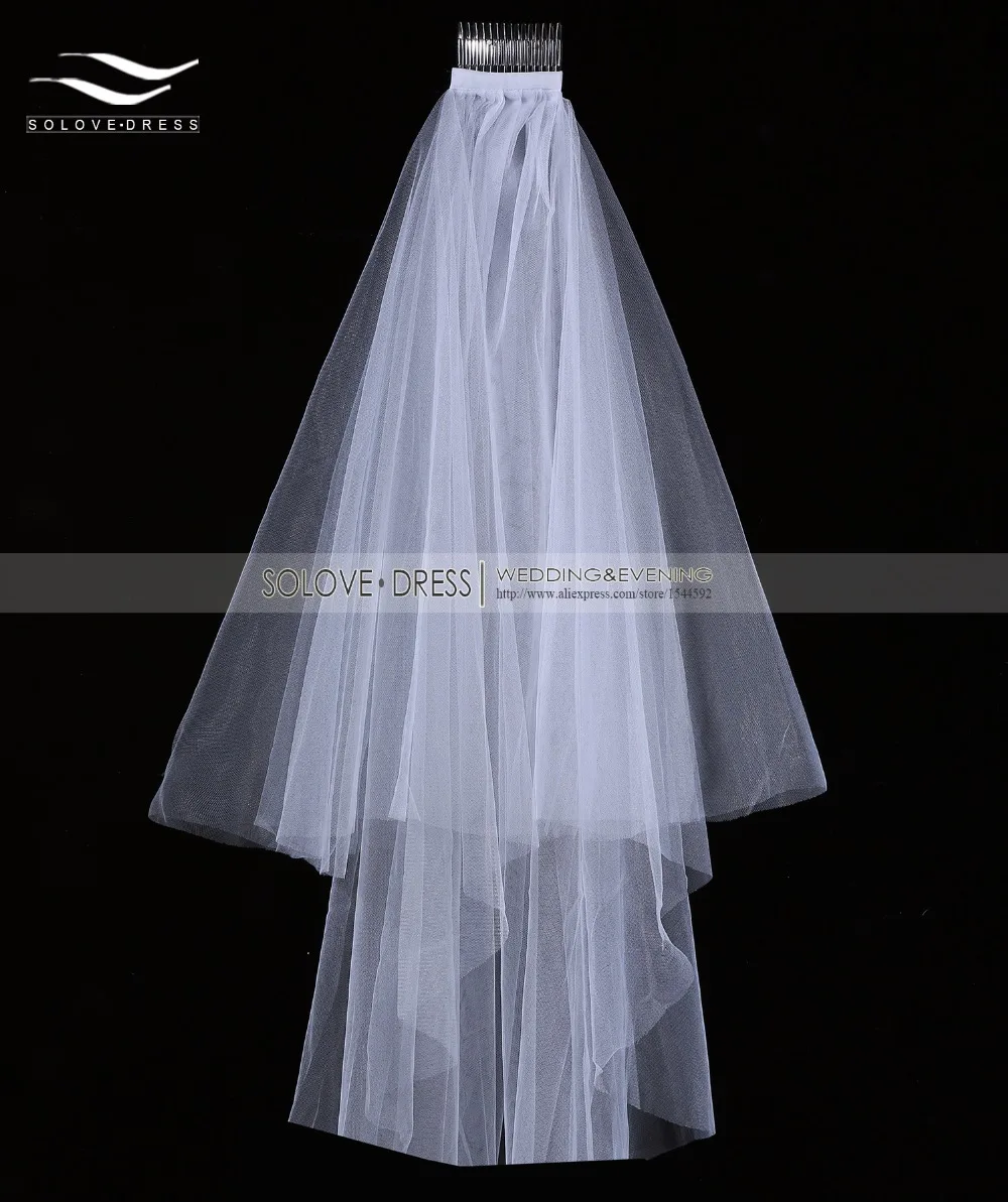 Элегантная двухслойная мягкая фатиновая фата белого/цвета слоновой кости