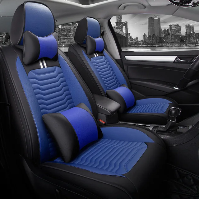 Blue Кожаный чехол для автокресла для toyota lc200 mark 2 Премиум prius 20 30 rav 4 rav4 tundra venza verso - Название цвета: Blue