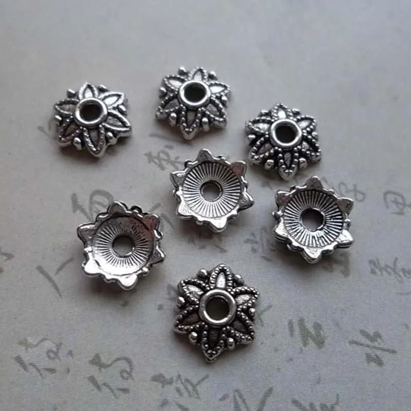 

100pcs/lot Flower Shape Beads Receptacle Caps 8x2mm Handmade Craft Tassel End Caps Beads Septum DIY Jewelry Making Accessories