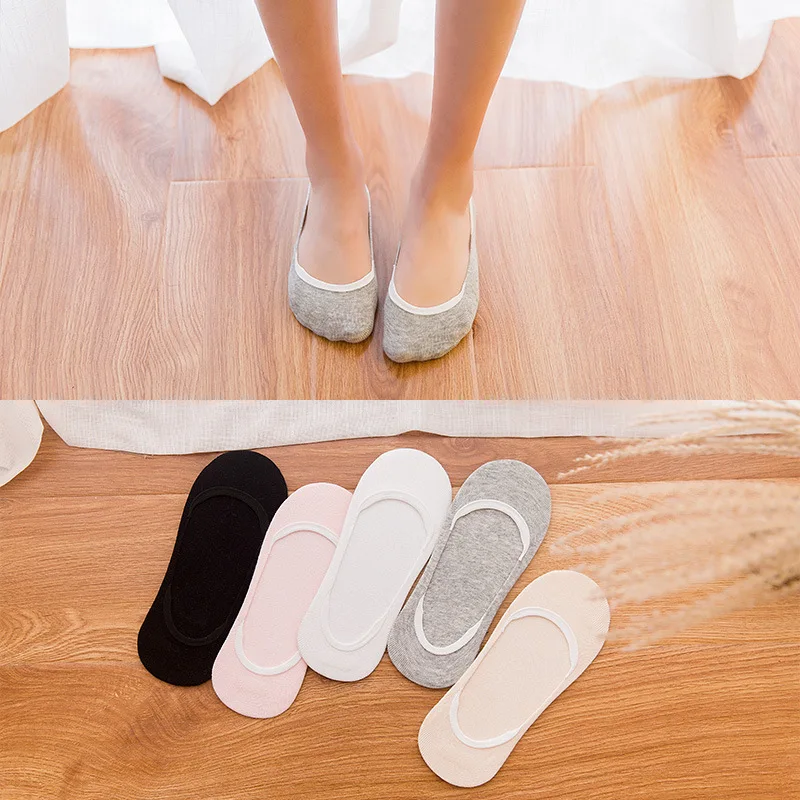 10 пар Для женщин Носки для девочек Шлёпанцы из бамбукового волокна Нескользящие
