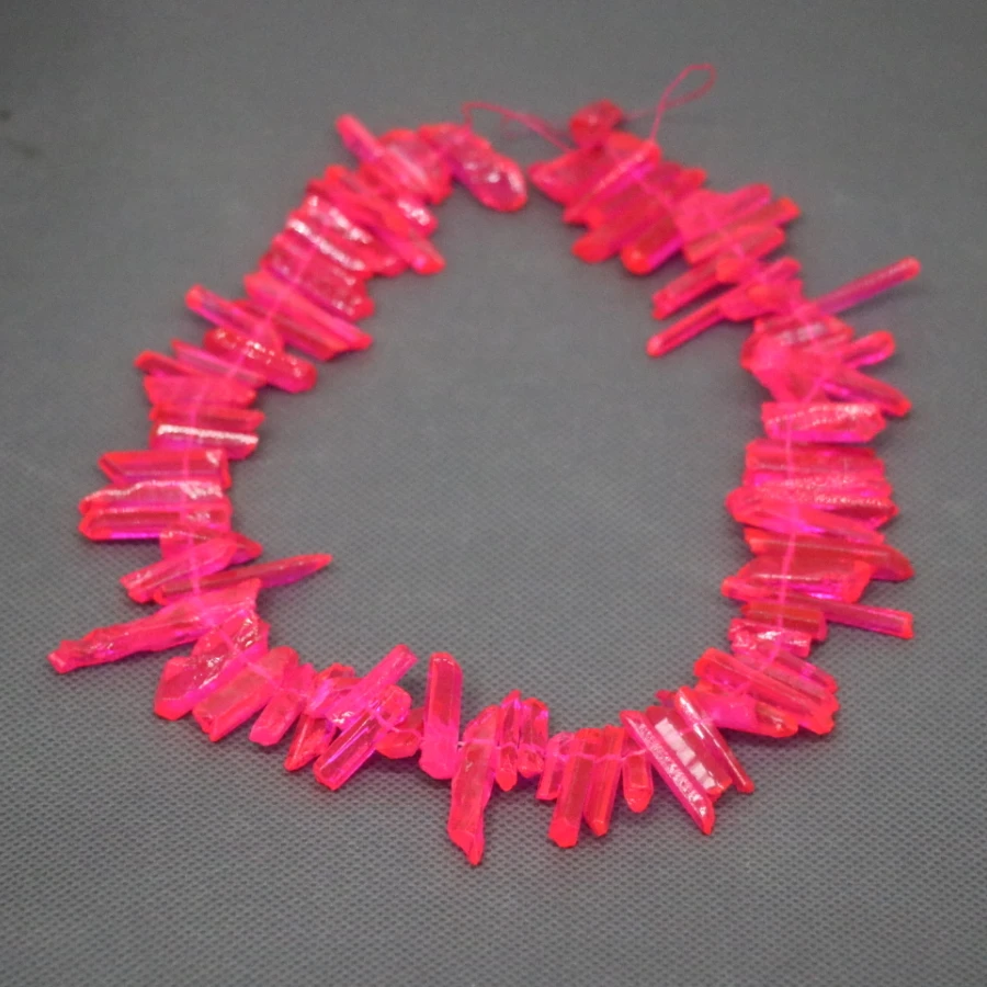 

Charm Pink Healing Crystal Quartz Bead, Top Drilled Matt Point Pendant, Rock Fashion Women Fine Jewelry Necklace Stone-Kindgems