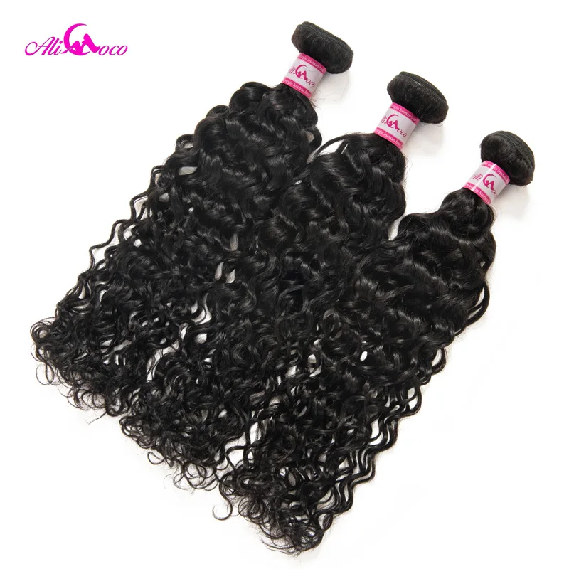 Али Коко волна воды Связки бразильские волосы плетение 1/3/4 пучки естественный