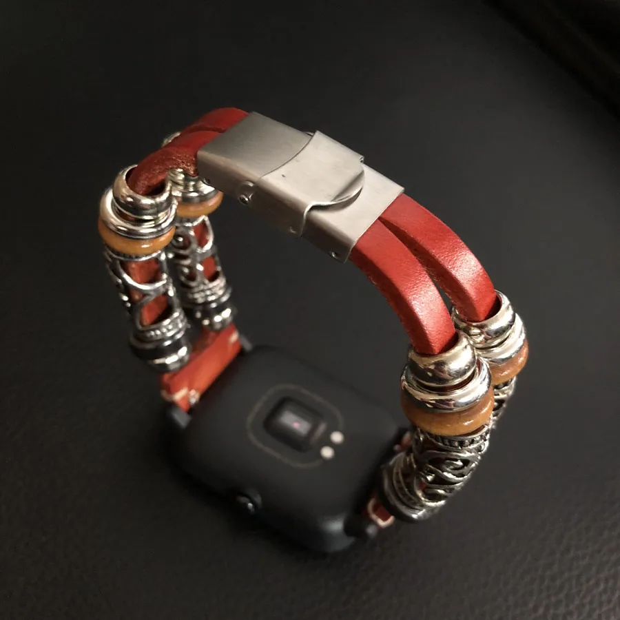 Для Huami Amazfit ремешок Bip из натуральной кожи ремешок для часов Garmin Vivoactive3 браслет ремешок для samsung Galaxy Watch 42 мм ремешок