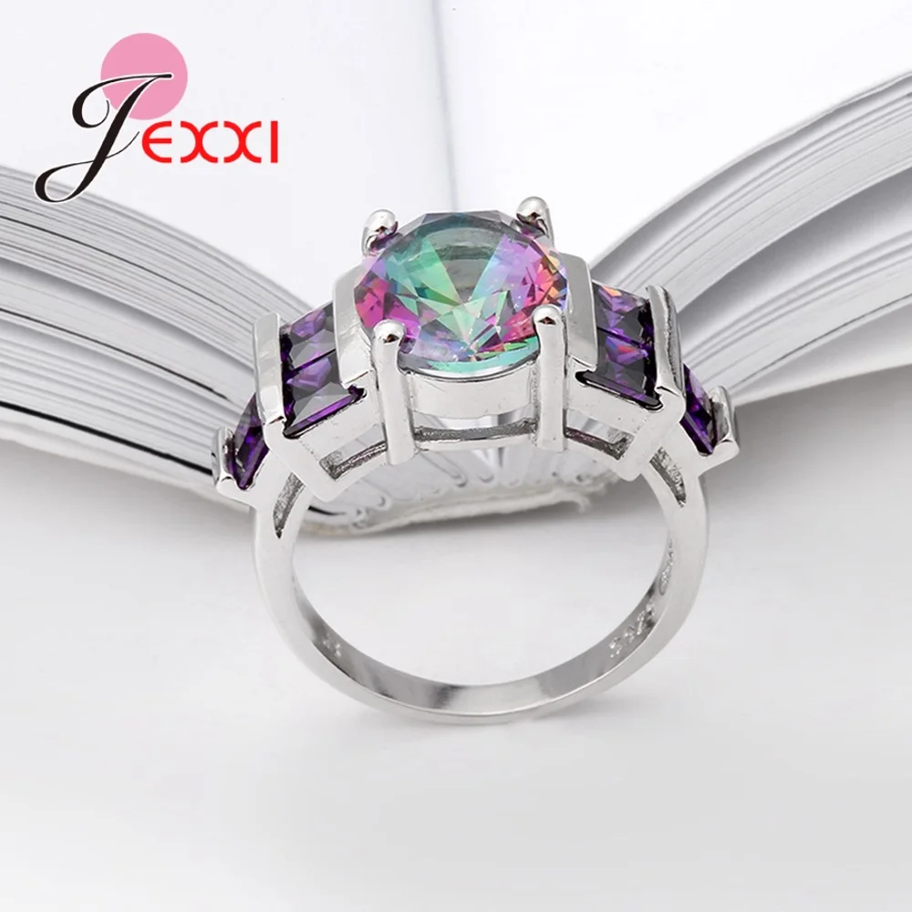 New Arrival Clear Purple Cubic Zirconia Beautiful Rhinestone 100% 925 Sterling Silver Rings Big Sale For Women Jewelry | Украшения и