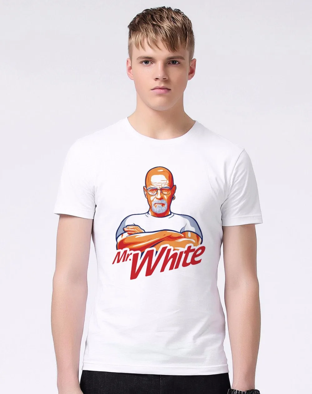 Новая мода короткий рукав Повседневное Для мужчин футболка Breaking Bad mr белый ретро