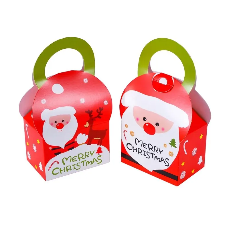 Hoomall 12 шт. бумажная Подарочная коробка Новогодняя сумка Navidad печенья холокатная