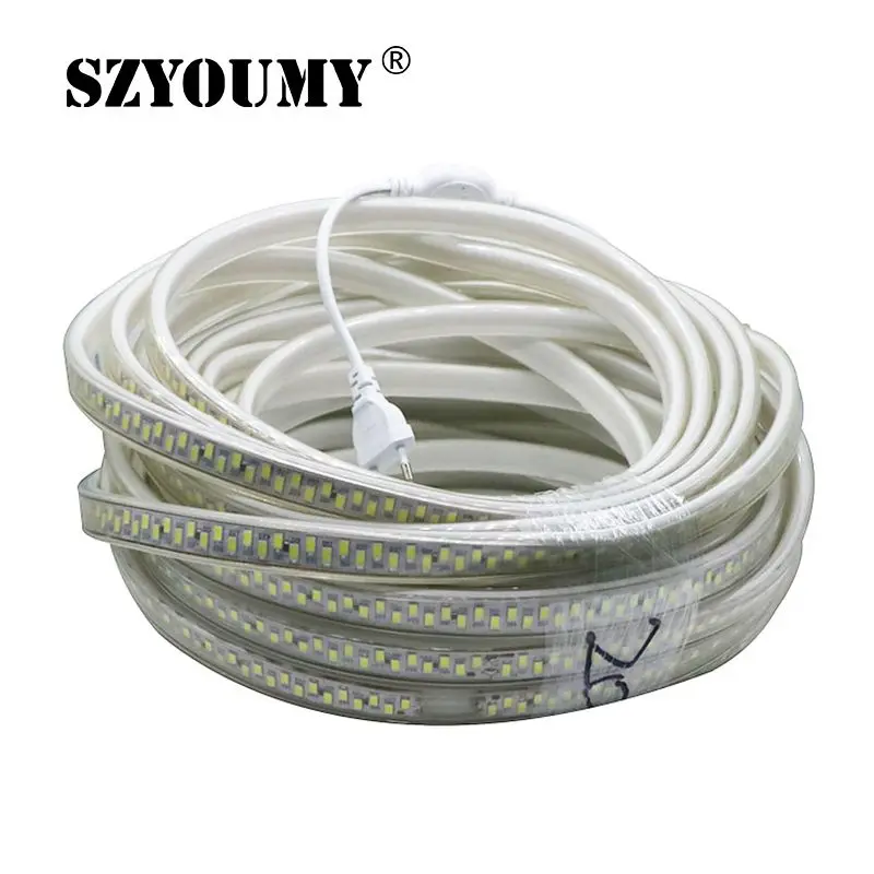 SZYOUMY 180 светодиодов/м SMD 5730 Светодиодная лента 220 В Гибкая Водонепроницаемая