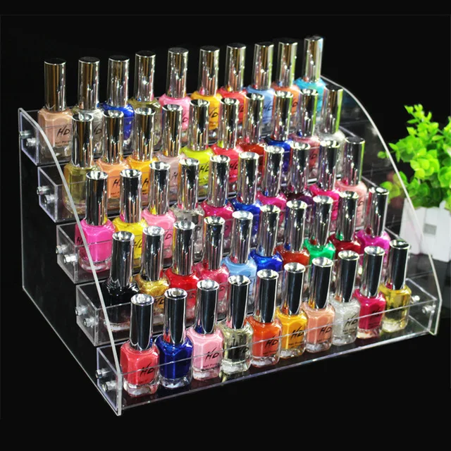 5 Tiers 2, 3, 4, 5, 6, 7 слоев, прозрачный акриловый Органайзер для макияжа, Косметическая Помада, ювелирный дисплей, подставка, держатель для лака для ногтей, стойка для макияжа, коробка для макияжа - Цвет: 5 Tiers