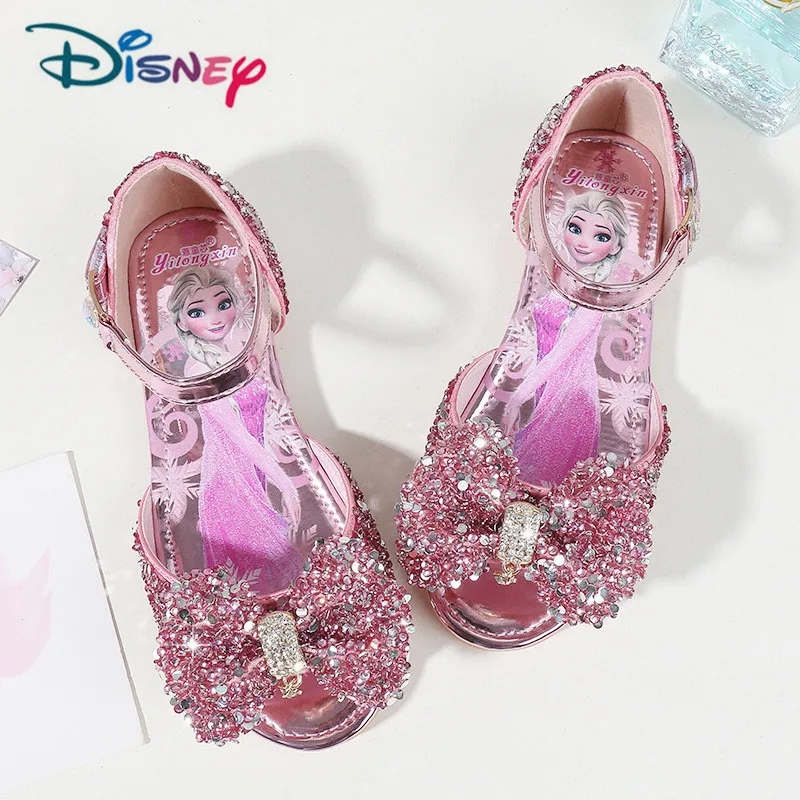 Disney детская обувь для девочек летняя с PU/Rhinestone замороженные принцессы сандалии