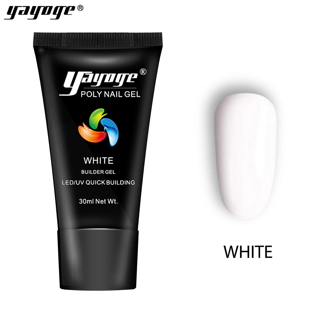 P26-white Yayoge Горячая Распродажа, полигелевый набор для ногтей с лампой, 7 цветов, Гель-лак, быстрое строительство, склад США,, полигелевый набор для наращивания ногтей - Цвет: P26-white