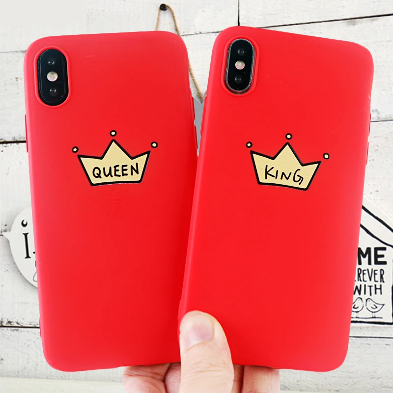 Чехлы для телефонов King queen Crown IPhone X XS MAX XR 8 7 6 S Plus мягкий силиконовый чехол
