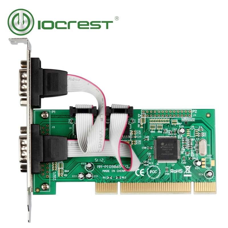 Чипсет IOCREST Moschip 9865 серийный контроллер PCI 2 RS232 db9 Com с низкопрофильным