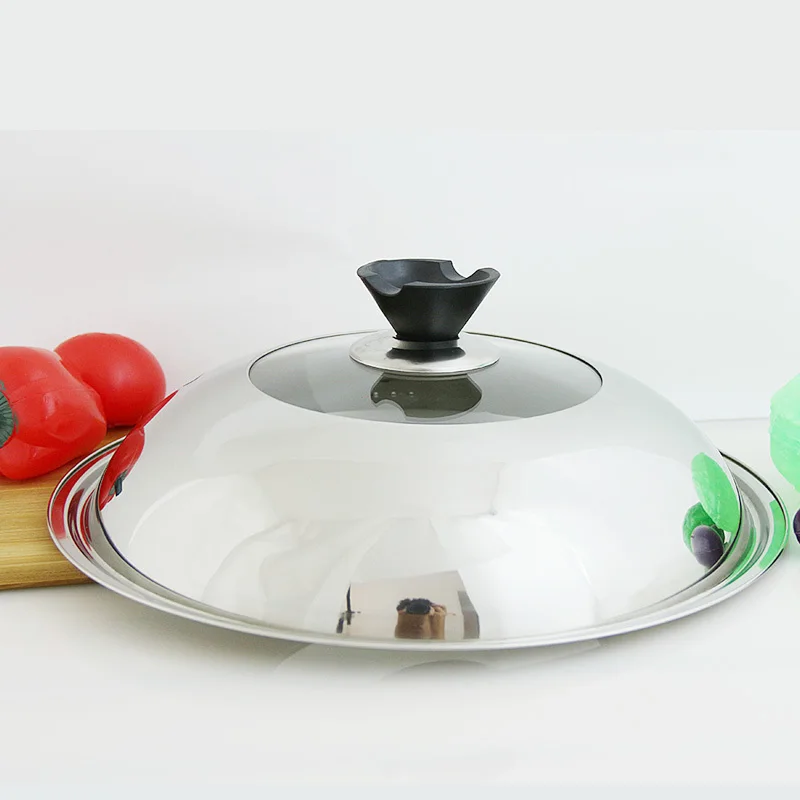 Композитная визуальная стеклянная кастрюля с крышкой из нержавеющей стали