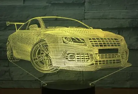 Car 9 Мульти выбор крутой спортивный автомобиль авто 3D Ночник Новинка 7 цветов меняющийся светодиодный настольный светильник 3D иллюзия лампы для мальчиков подарки - Испускаемый цвет: Car 9