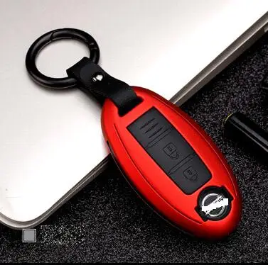 A Red Чехол из углеродного волокна для автомобильного ключа для Nissan Qashqai J10 J11 X-Trail t31 t32 kicks Tiida Pathfinder Murano Note Juke - Название цвета: A Red