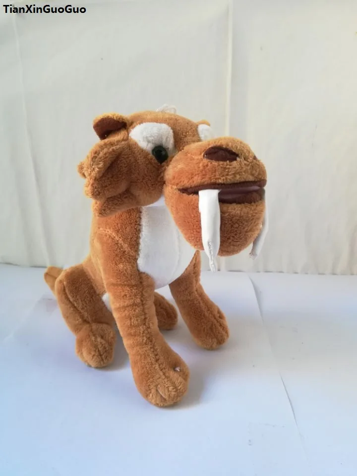 Около 20 см плюшевая игрушка с зубцами тигра на корточках мягкая кукла детская