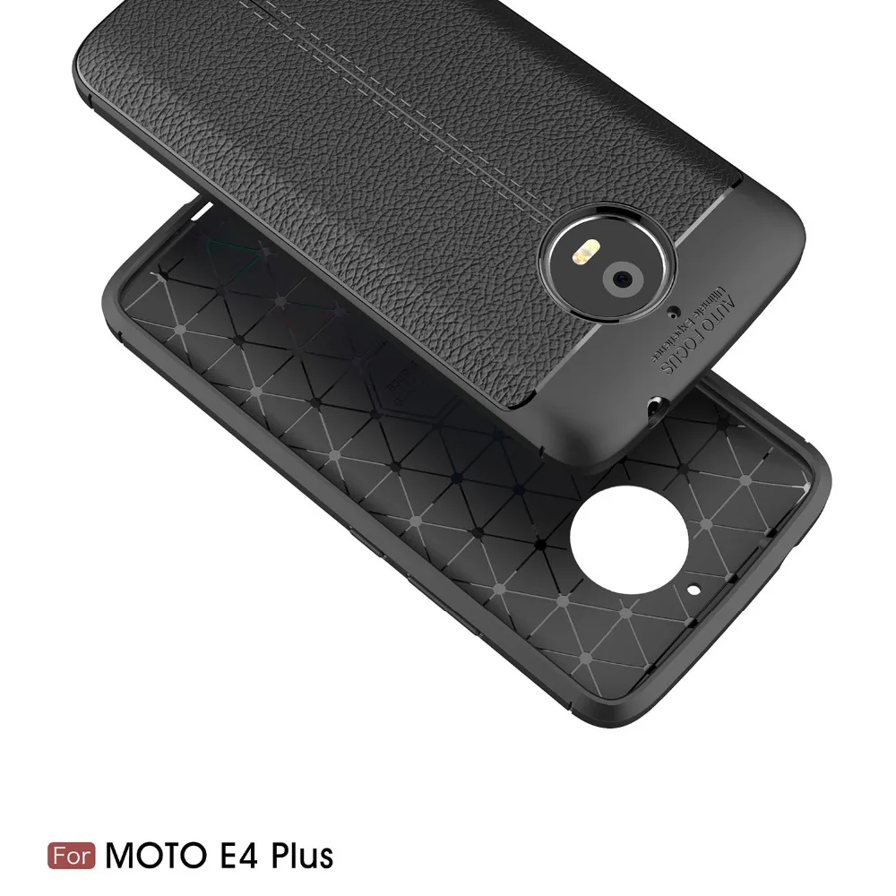 Мягкий чехол для телефона из ТПУ BEFOSSON Moto E4 plus кожаный с зернистой текстурой