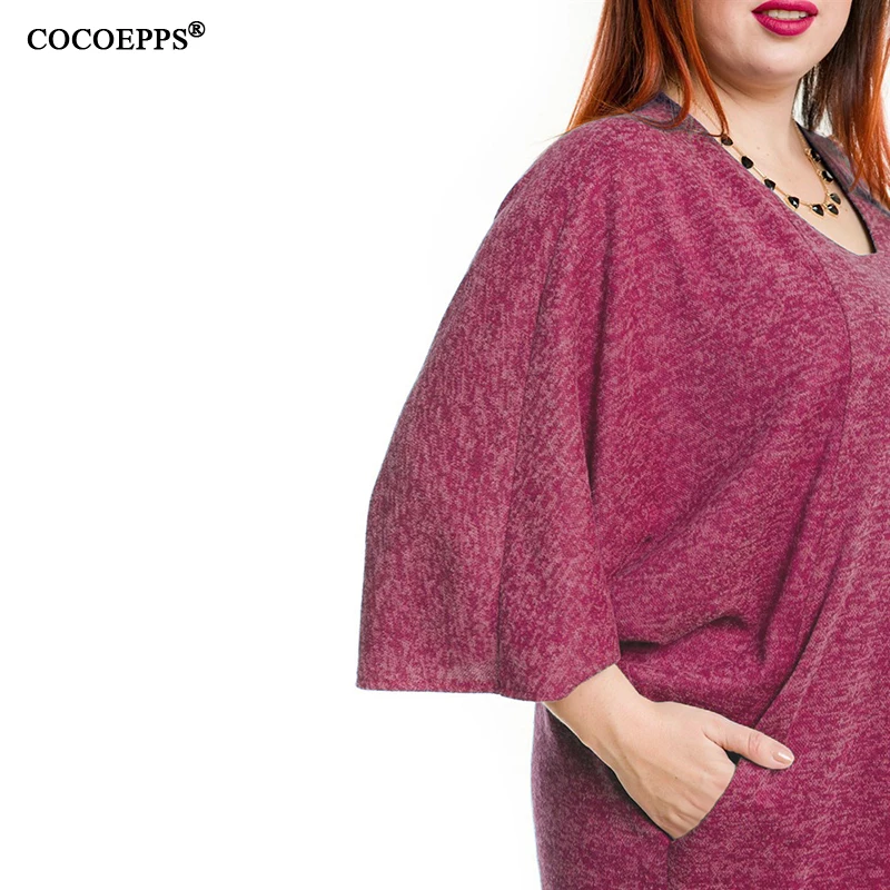 

5XL 6XL clothing Loose Casual women Dress big size new 2019 Winter Plus Size dress Blue o-neck Autumn dresses for girls vestidos