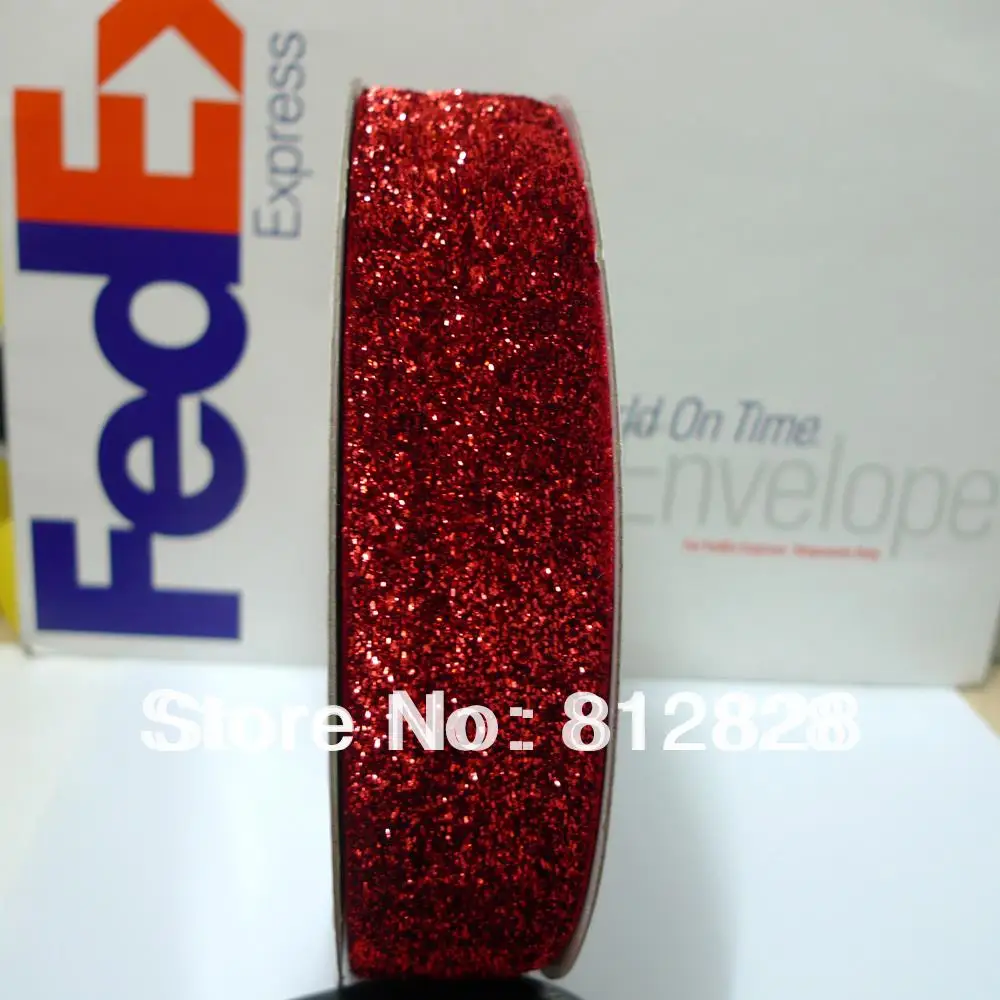 1 1/2 'ར мм #16 Красная Блестящая металлическая бархатная лента|metallic velvet ribbon|velvet
