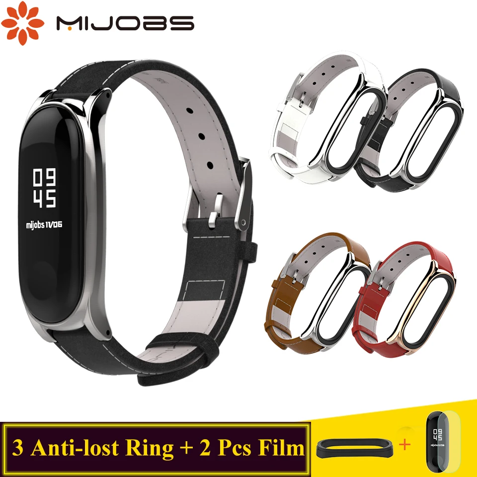 Mi jobs mi Band 4 3 ремешок из натуральной кожи ремешок на запястье для Xiaomi mi Band 4 3 браслет Смарт часы ремешок Замена для mi Band 3 ремешок