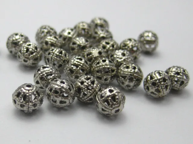 Комплектующие для сережек полые шарики Цветочные бусины лариат ожерелье