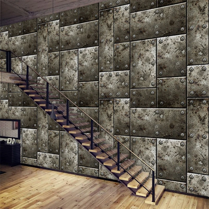 3D стереоскопический объемный фотообои простая металлическая тема для ресторана
