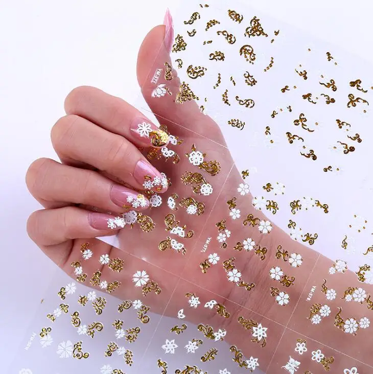 NL12-30pcs 24/30pcs жидкость для Стикеры s 3D Nail Art Наклейки на клею, Стикеры Star/Ювелирные изделия/геометрический дизайн ногтей Стикеры слайдер Фольга - Цвет: NL12-30pcs