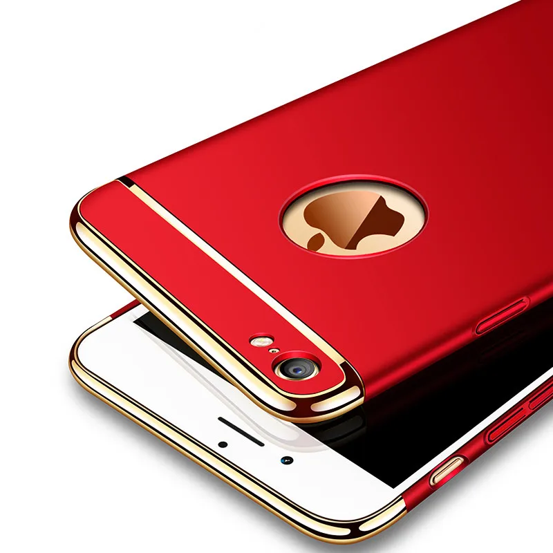 Роскошные ультра тонкий ударопрочный телефон чехол для iPhone 6 6S 7 Plus 5 5S 360 Полный