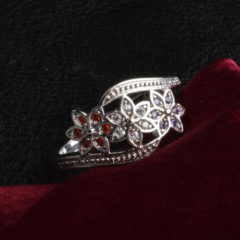 Женское Обручальное кольцо Bijoux bague Femme Серебряное обручальное с кристаллами и