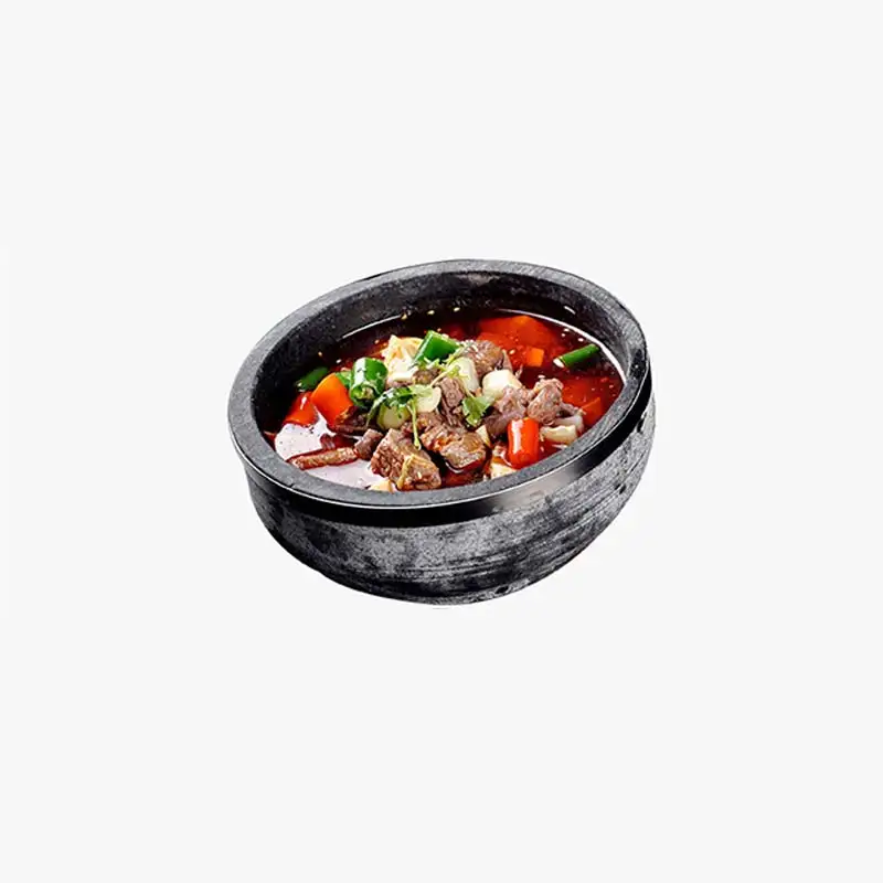 Without Base ZITING 18 см кухонные горшки каменная кастрюля Bibimbap чаша домашний суп Stonefish Bibimbap специальный керамический горшок природный гранит для приготовления пищи - Цвет: Without Base