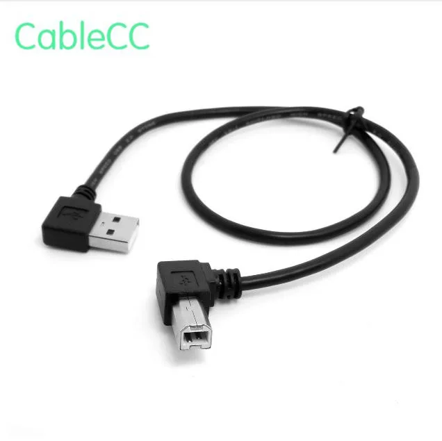 100 шт. USB 2 0 A папа в B кабель левый Угловой 90 градусов для принтера сканер жесткий