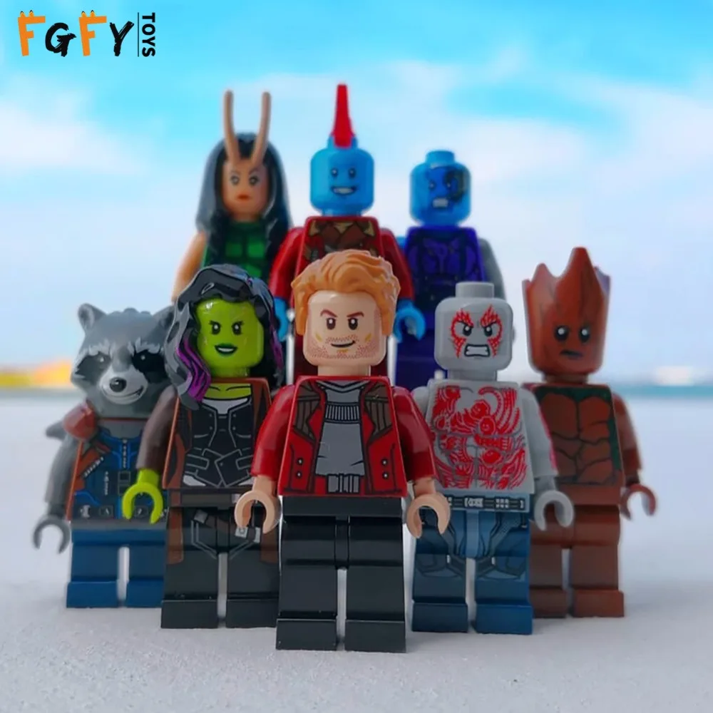 Питер Квилл реактивный енот супергерой строительные блоки с принтами &quotMarvel&quot