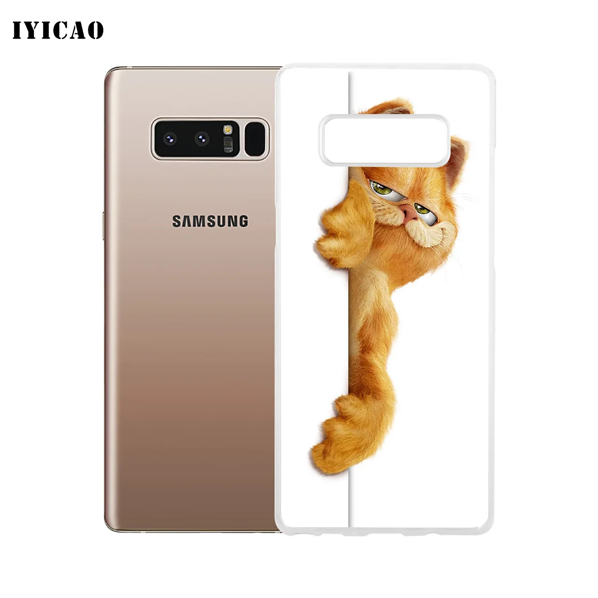IYICAO Garfield Мягкий силиконовый чехол для телефона Samsung A5 A6 Plus A7 A8 A9 J3 J5 J7 Note 8 9 TPU |
