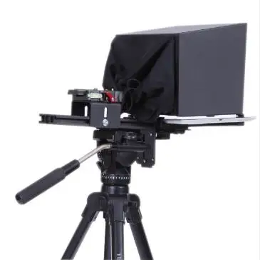 Черный YISHI, 10 дюймов, плоский IPAD мобильный телефон, портативный, в режиме реального времени, для интервью, снаружи, телепромтер, надпись, считыватель надписей - Цвет: Черный