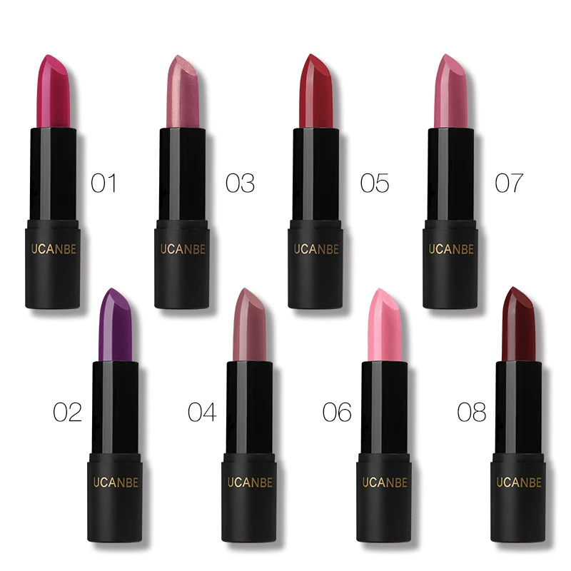 UCANBE Brand Shimmer Matte Lipstick Set Gentle Pink Hot Colour Moisturizer Full Lips Red Lip Stick Makeup Tint Nude Cosmetic |