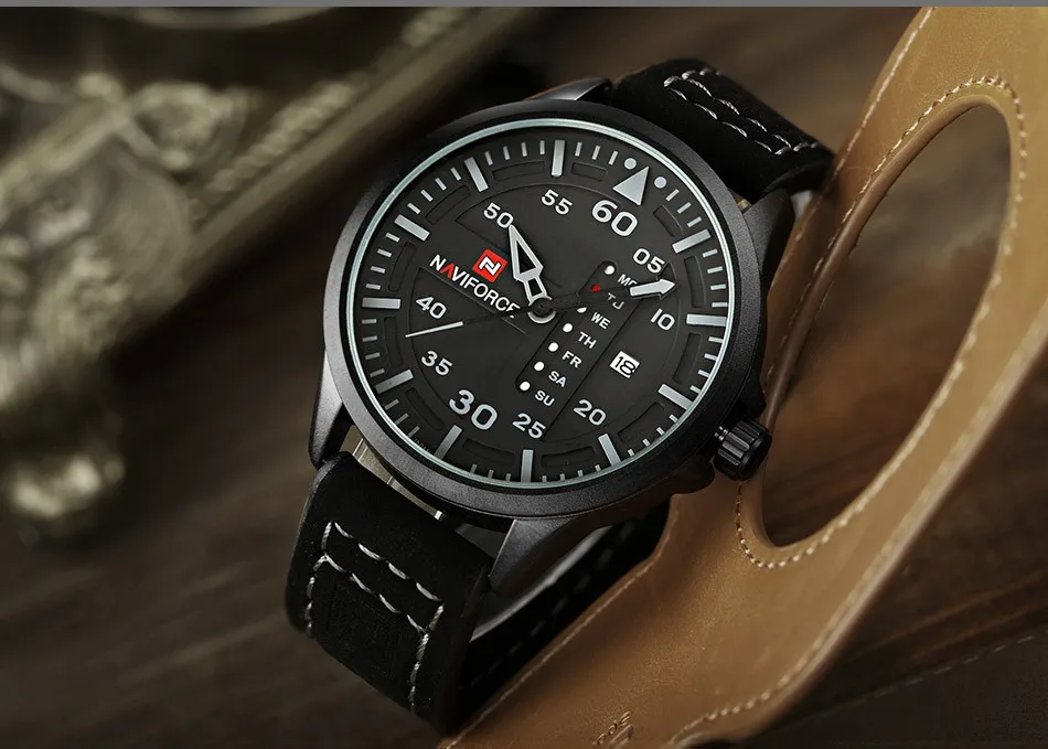 NAVIFORCE Роскошные Брендовые мужские армейские военные часы Мужские кварцевые часы с датой мужские спортивные наручные часы с кожаным ремешком Relogio Masculino