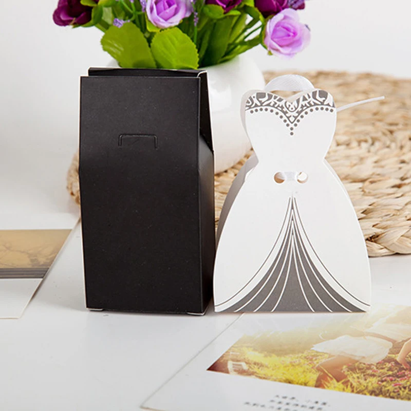 10pcs Bride and Groom Candy Box for Wedding Sweet Bag Favors GiftS Guest Ribbon Mariage Souvenirs Decoration | Дом и сад