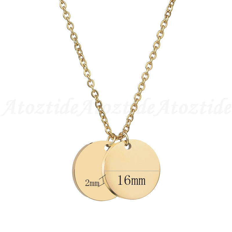 Ожерелье женское из нержавеющей стали с подвеской 2 круга|Ожерелья подвеской| |