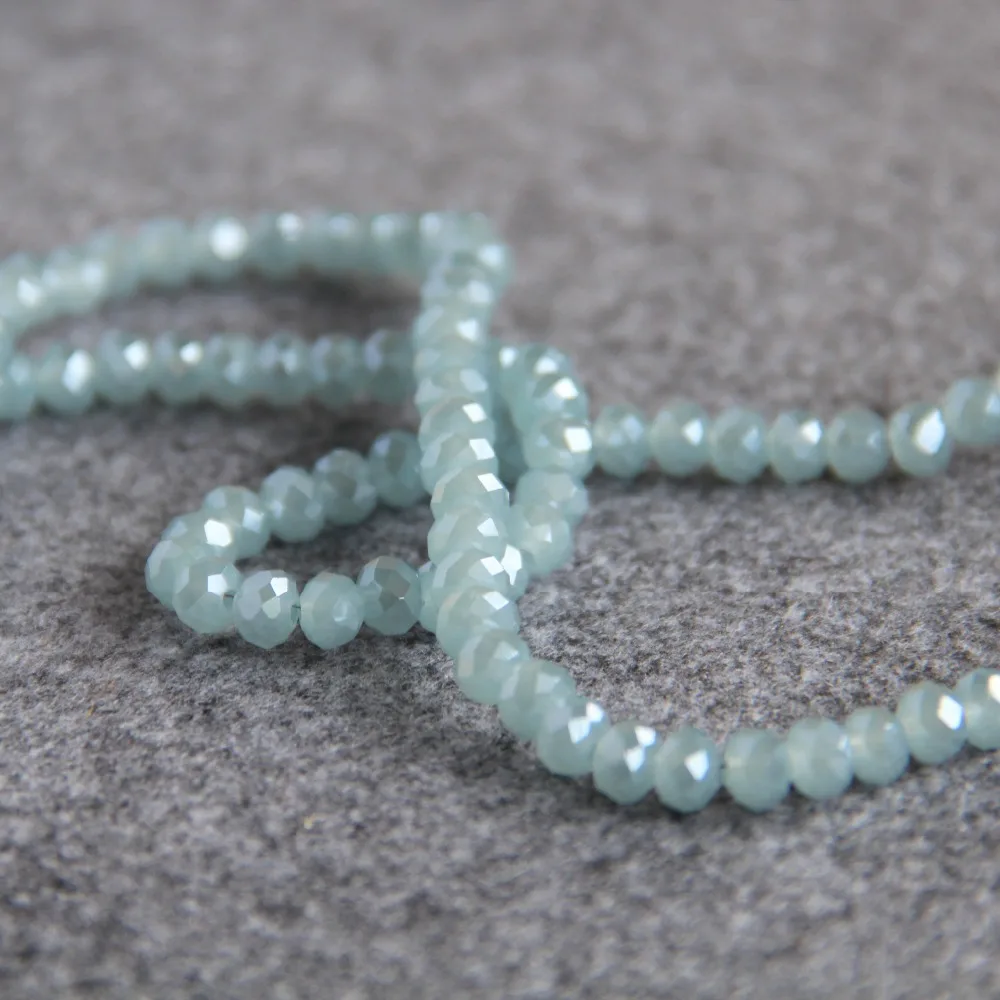 New For Necklace&ampBracelet 3*4mm Faceted Light Blue AB+ Colorful Glass Crystal Beads Stone Loose DIY Fashion Jewelry Making | Украшения и
