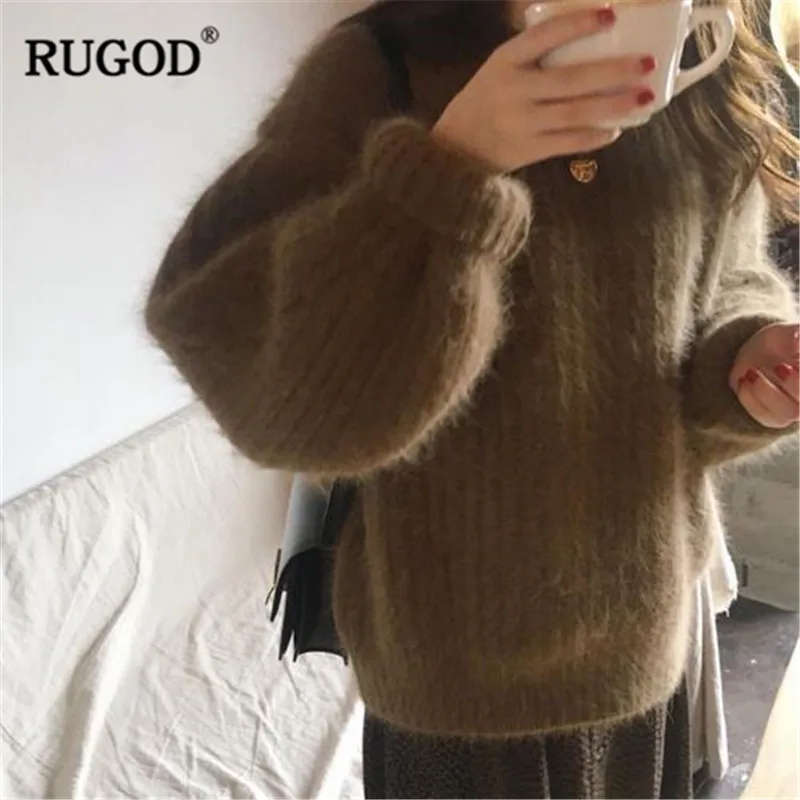RUGOD/Винтажные модные однотонные женские свитера большие размеры повседневные