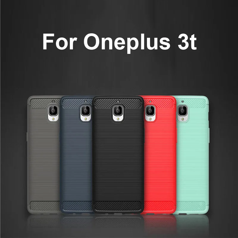 Текстурированный силиконовый чехол из углеродного волокна для Oneplus 3 T мужской в