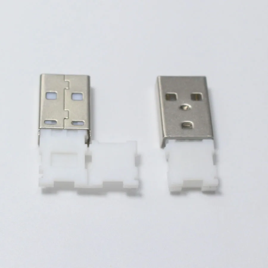 2 шт. USB 0 штекер Соединитель с белым складной оболочкой позолоченный сварной Тип